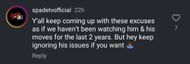 Comment under the @lawronin 's post after he provided clarification amidst the rumors. (Image via Instagram/@lawronin)